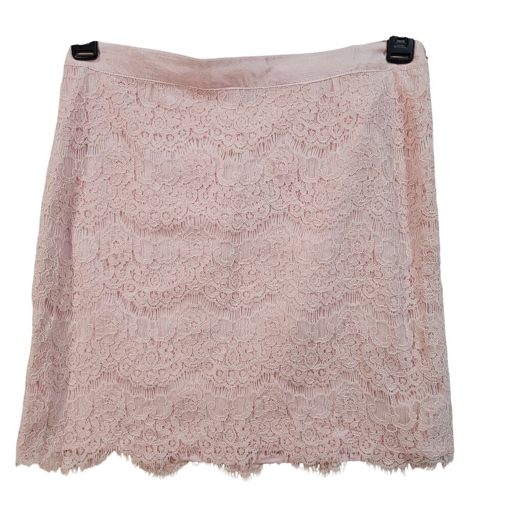 Forever 21 Pink Lace Overlay Lined Zip Mini Skirt Medium NWT Feminine Cottage